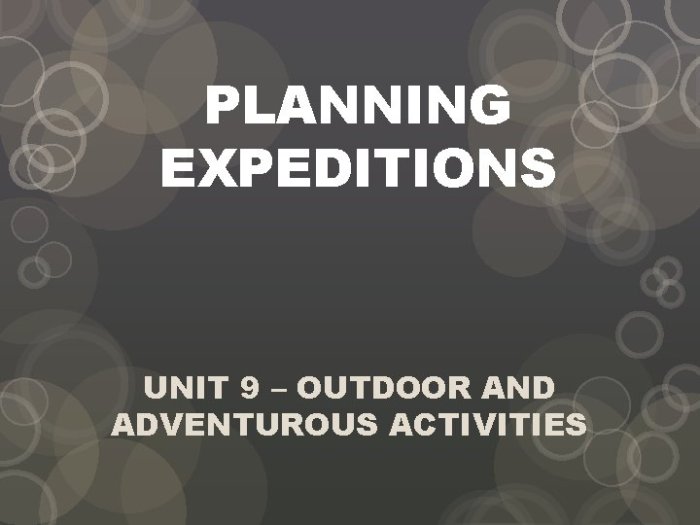 Virtual outdoor expedition planning workshops